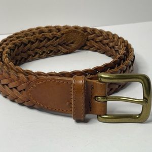 Authentic leather braided belt